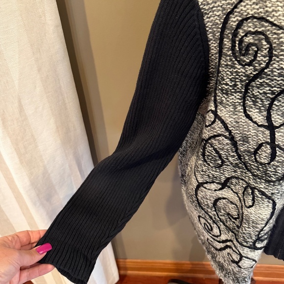 NWT Breckenridge Cardigan Women's Black & Cream Full Zip Sweater, Size 2X - Picture 5 of 13